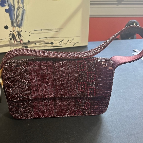 from india to you Handbags - From India to you maroon beaded shoulder bag